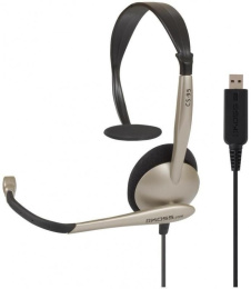 Гарнитура Koss CS-95-USB,  для компьютера, накладные,  проводные, моно, черный  / золотистый [15116377]