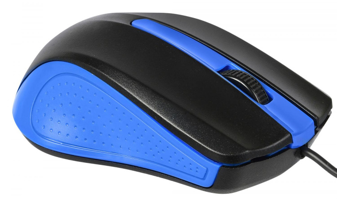 Мышь проводная Acer OMW011, оптическая, USB, 1200dpi, черный и синий [zl.mceee.002]