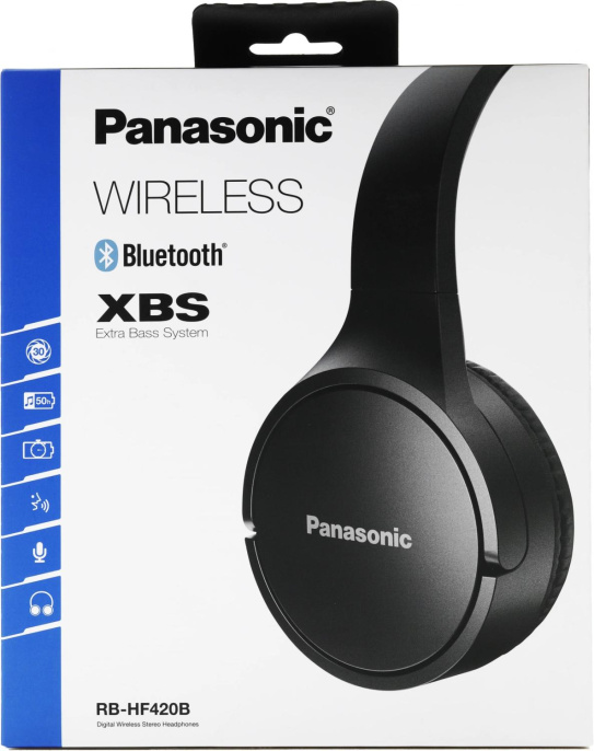 Наушники Panasonic RB-HF420BGEK, Bluetooth/USB, накладные, черный