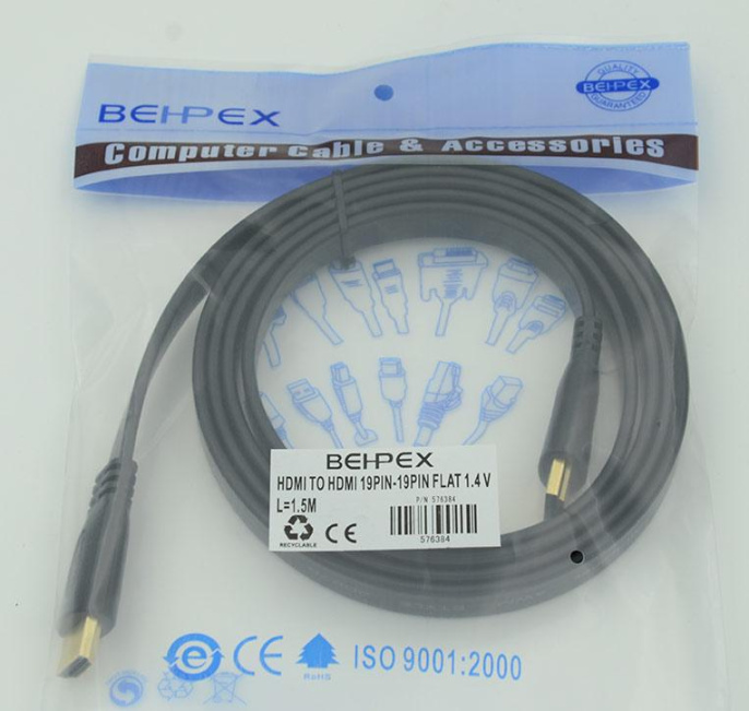Кабель аудио-видео Flat v1.4 HDMI m /HDMI m 1.5м. (15917059)