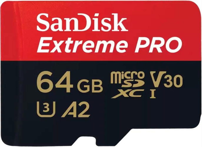 Micro SecureDigital 64GB SanDisk Extreme Pro microSD UH for 4K Video on Smartphones, Action Cams & Drones 200MB/s Read, 90MB/s Write, Lifetime Warranty[SDSQXCU-064G-GN6MA]