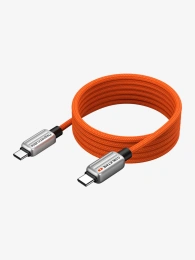 Магнитный кабель USB-C CABLETIME CU06L (CT-CM240-MZO2) 2 м, 480 Мбит/с, 5А/48В 240Вт, оранжевый, для быстрого заряда смартфонов и ноутбуков
