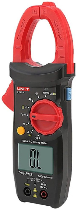 Клещи токоизмерительные Uni-T 2117R цифр. измер.ток:переменный/постоянный черный/красный