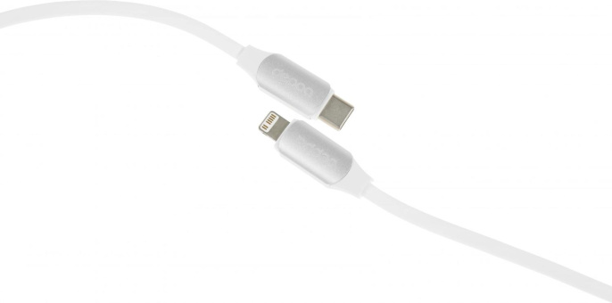 Кабель Deppa Silk 72537,  Lightning (m) -  USB Type-C (m),  1.2м,  3A,  белый