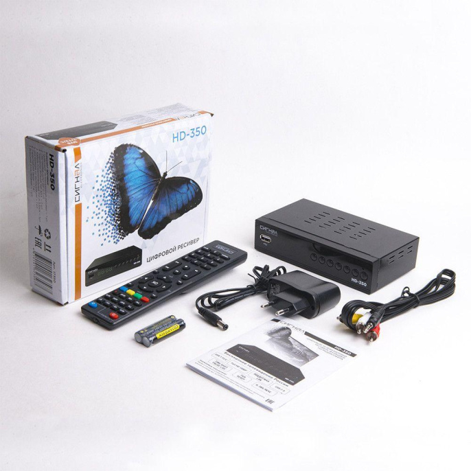 Ресивер DVB-T2 Сигнал HD-350,  черный