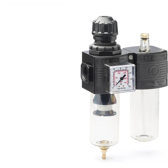 Блок подготовки воздуха фильтр с регулятором и манометром + лубрикатор E/22/2 3/8" ANI AH117110