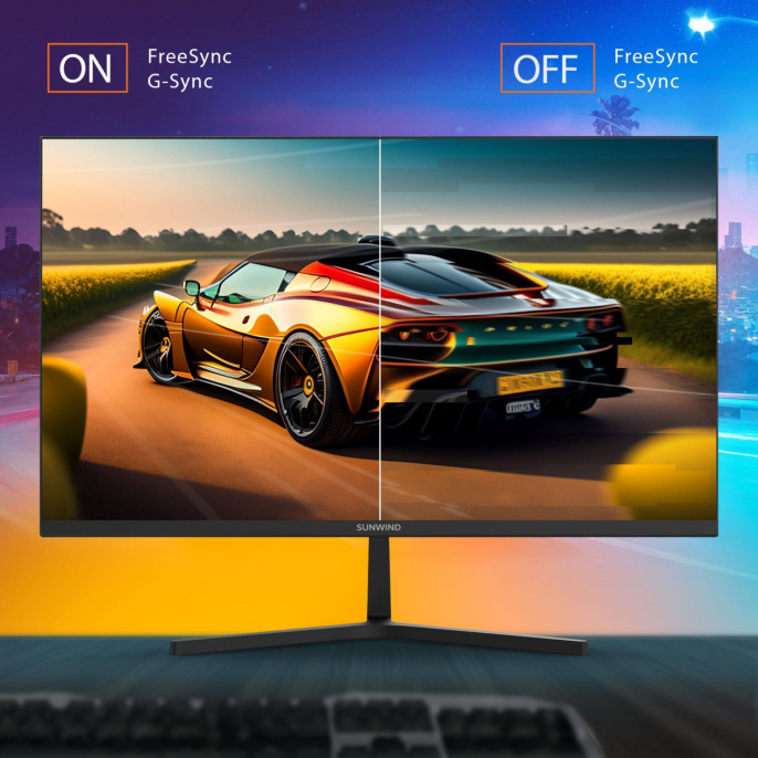 27" Монитор SunWind SM-27FI221, 1920x1080, IPS, 100Гц, 1хHDMI, 1хDP, черный [sm27sb01]