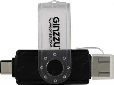 Картридер Ginzzu GR-325B USB/USB-C/microUSB2.0 SDXC/microSDXC Card Reader/Writer