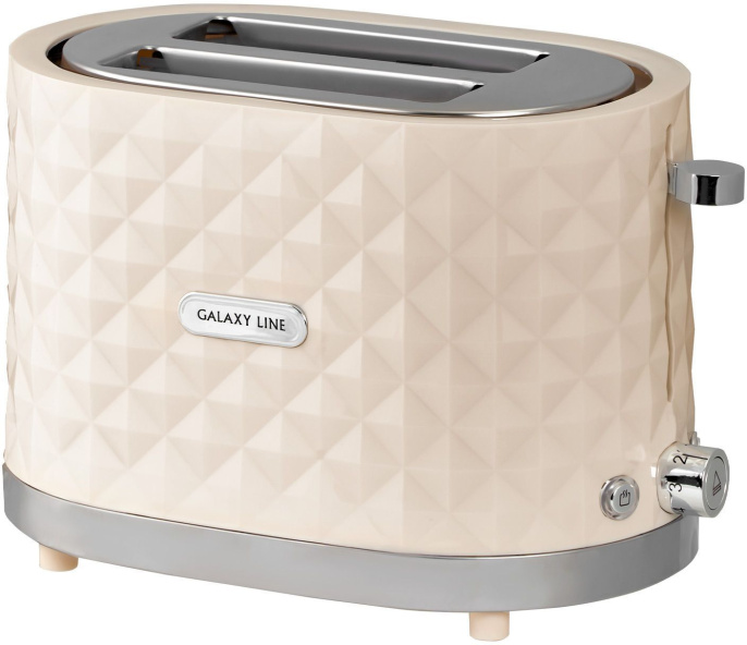 Тостер Galaxy Line GL2912 Бежевый мощность: 1200 Вт, автоматическое центрирование тостов, режим размораживания, съемный поддон для крошек, длина шнура питания: 0.9 м