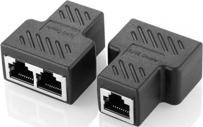VCOM CT252S Разветвитель RJ-45 8P8C F --2 x 8P8C F ,FTP, ABS пластик, кат. 5e