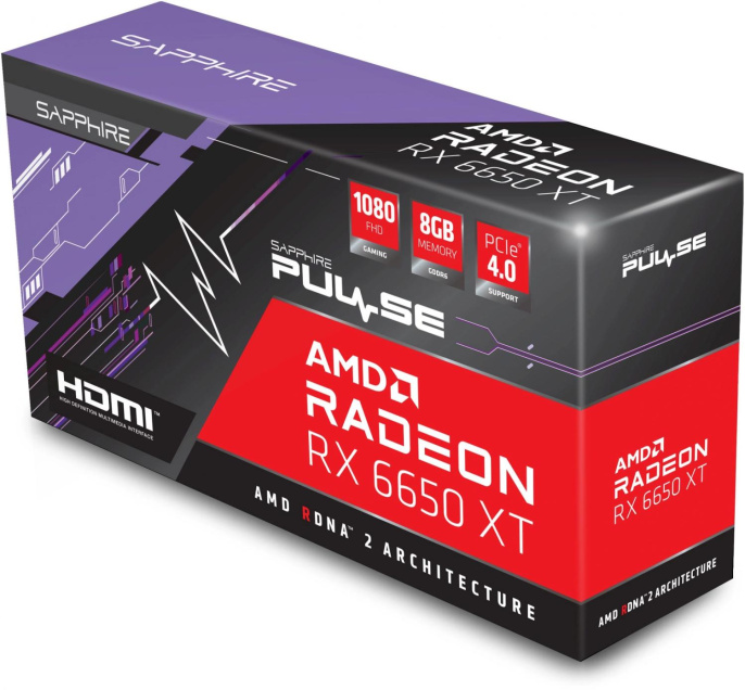Видеокарта Sapphire AMD  Radeon RX 6650XT 11319-07-20G PULSE RX 6650 XT GAMING OC 8ГБ Pulse, GDDR6, OC,  Ret