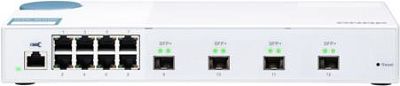 Коммутатор QNAP QSW-M408S 10 Gbps managed switch with 4 SFP + ports, 8 1 Gbps RJ-45 ports, bandwidth up to 96 Gbps, JumboFrame support.