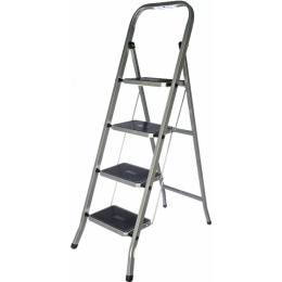 FIT РОС Лестница-стремянка стальная, 4 широкие ступени, Н 129 см, вес 6,25 кг [65383]