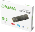 SSD накопитель Digma Meta M6E DGSM4512GM6ET 512ГБ, M.2 2280, PCIe 4.0 x4, NVMe, M.2, rtl