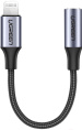 HAMMER Переходник UGREEN US211-30756, Lightning to AUX 3.5mm F , Apple MFI certified, Поддержка iOS 10.3.1 и выше, с проводом в нейлоновой оплётке, 10cm, Black