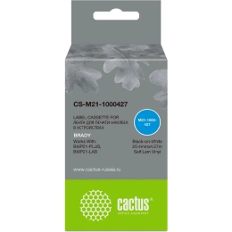 Картридж ленточный Cactus CS-M21-1000427 черный на белом 25.4x4.27 для Brady BMP21-PLUS, BMP21, BMP21-LAB