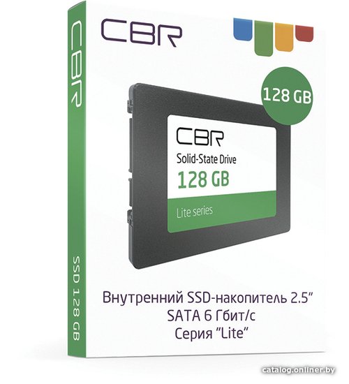 CBR SSD-128GB-2.5-LT22, Внутренний SSD-накопитель, серия "Lite", 128 GB, 2.5", SATA III 6 Gbit/s, SM2259XT, 3D TLC NAND, R/W speed up to 550/520 MB/s, TBW TB 64