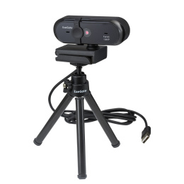 Веб-камера широкоугольная ExeGate Stream C925 Wide Full HD T-Tripod 2Мп, 1920х1080, 1080P,30fps, защитная шторка, телескопический штатив Tripod Tele Ball, EX294484RUS