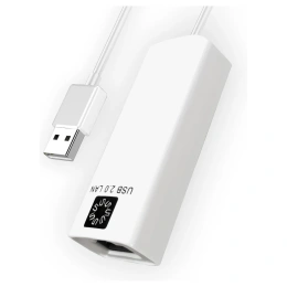 Сетевая карта USB2.0 RJ45 5bites 100мегабит, белый, 10см UA2-45-02WH