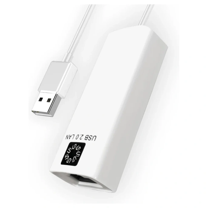 Сетевая карта USB2.0 RJ45 5bites 100мегабит, белый, 10см UA2-45-02WH