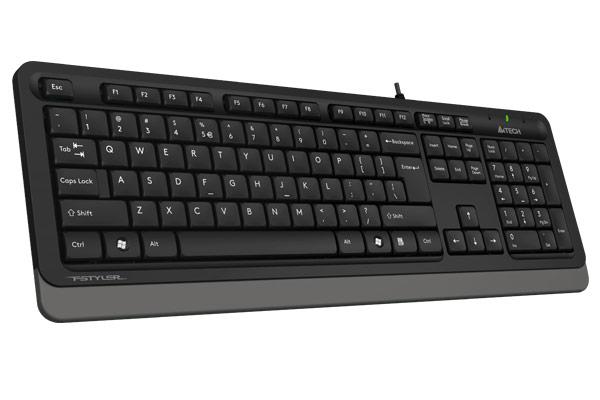 Клавиатура A4TECH Fstyler FK10, проводная, USB, мембранная, черный/серый [fk10 grey]