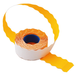 Этикет-лента 21Х12 прямая сег.:12x21.5мм самоклей. 1000шт/рул упак.:10шт белый с красной полосой