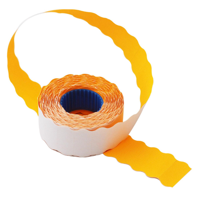 Этикет-лента 21Х12 прямая сег.:12x21.5мм самоклей. 1000шт/рул упак.:10шт белый с красной полосой