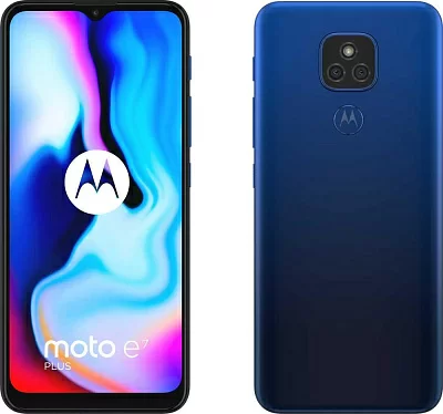 Смартфон Motorola XT2081-2 moto E7 Plus 64Gb 4Gb синий моноблок 3G 4G 2Sim 6.5" 720x1600 Android 10 48Mpix 802.11 b/g/n GPS GSM900/1800 GSM1900 MP3 FM A-GPS microSD max512Gb