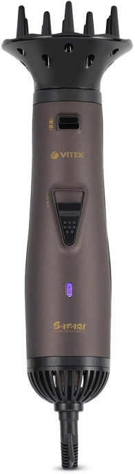 Фен-щетка Vitek VT-8241, 1000Вт, черный и коричневый