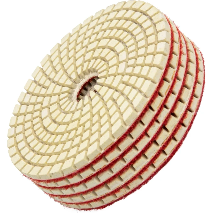 Алмазный гибкий шлифовальный круг 100 мм, P100, мокрое шлифование, 5 шт. MATRIX 73508