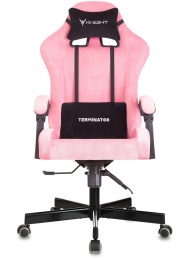 Кресло игровое Knight Terminator розовый Velvet 36 крестов. металл