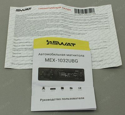 SWAT <MEX-1032UBG> Автомагнитола (1DIN 4x15W FM USB  microSD)