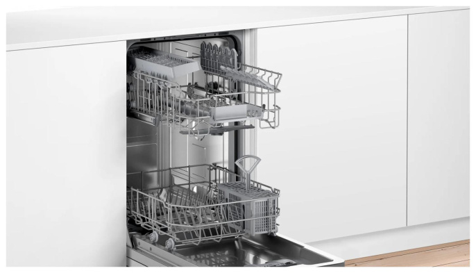 Посудомоечная машина Bosch SPV2IKX10E (загрузка на 9 комплектов посуды, электронное управление, 5 программ, 44.8x55x81.5 см, черный цвет, сушка: конденсационная, индикация на полу: луч)