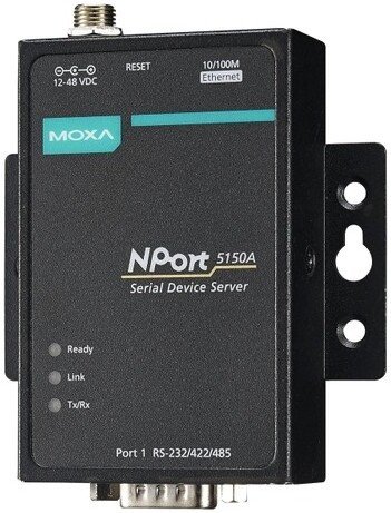 Преобразователь MOXA NPort 5150, 1 порт RS-232/422/485 DB9M , 1 порт 10/100BaseTX