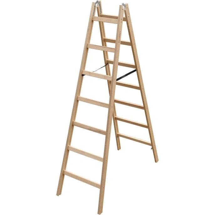 Стремянка-Ходули деревянная двусторонняя Алюмет 2х7 ступеней Серия WD1207