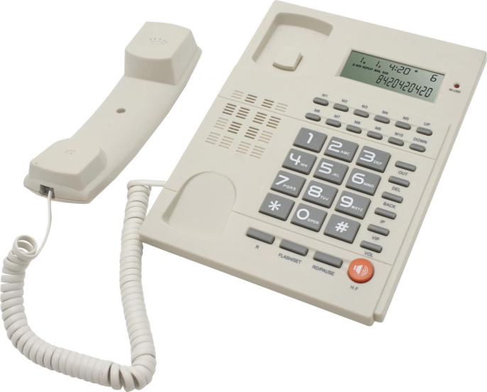 Проводной телефон Ritmix RT-420, белый и  серый