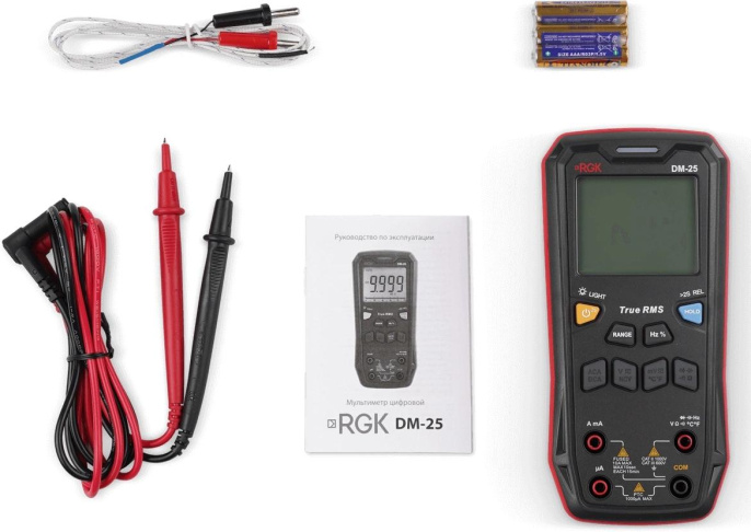 Мультиметр RGK DM-25 цифровой красный/черный 755160