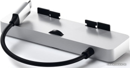 USB-концентратор Satechi Aluminum Type-C Clamp Hub Pro для new 2017 iMac и iMac Pro. Интерфейс USB-C. 3 разъема USB 3.0, 1 разъем USB-C, слоты для карты памяти SD, Micro SD. Цвет серебряный. (ST-TCIMHS)