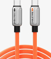 Кабель USB-C CABLETIME CU04L (CT-CM240-ZSO2) 2 м, 480 Мбит/с, 240 Вт, PD 3.1 и QC 4.0., оранжевый,  для быстрого заряда смартфонов и ноутбуков