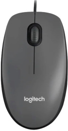 Мышь Logitech M100 Темно-Серый (910-005006) (полноразмерная мышь для ПК, проводная USB, сенсор оптический 1000 dpi, 3 кнопки, колесо с нажатием)