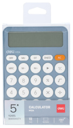 Калькулятор Deli EM124BLUE,  12-разрядный, синий