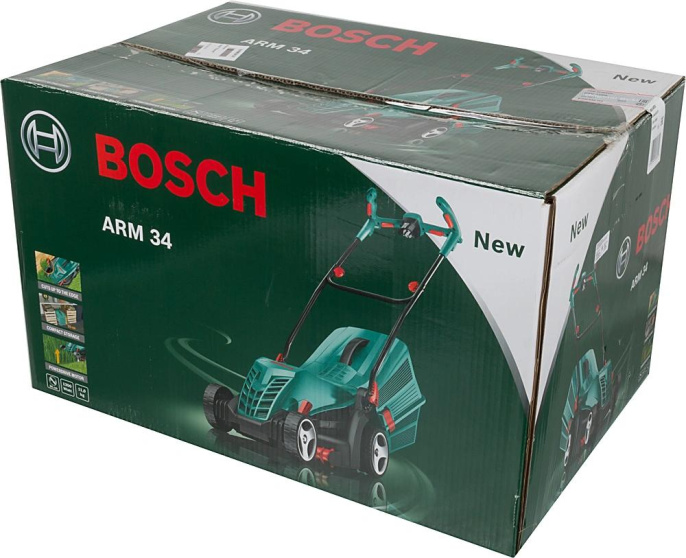 Газонокосилка электрическая Bosch UniversalRotak 34-405,  34см, несамоходная [06008a6401]
