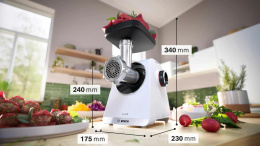 Мясорубка Bosch MFWS609W,  белый/ черный