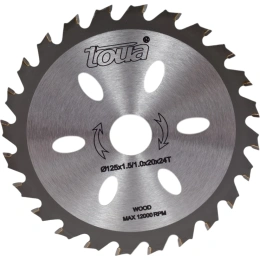Диск пильный по дереву 125x20 мм, 24Т TOUA TDW1252024