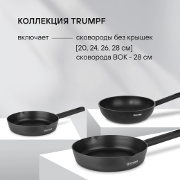 Сковорода Rondell Trumpf RDA-1341 круглая 20см покрытие: Xylan Plus ручка несъемная (без крышки) черный