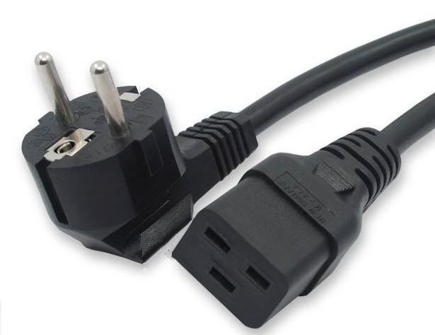 Шнур питания Hyperline PWC-IEC19-SHM-1.8-BK C19-Schuko проводник.:3x1.5мм2 1.8м 250В 16А упак.:1шт черный