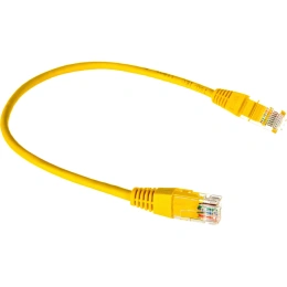 Патч-корд TWT RJ45-RJ45, 4 пары, UTP, категория 5е, 0.3 м, желтый, 45-45-0.3-YL