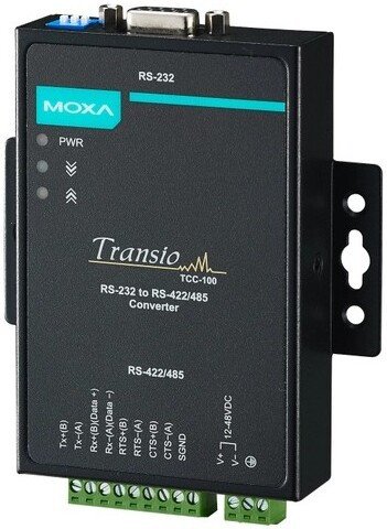 Преобразователь MOXA TCC-100, RS-232 в RS-422/485, Surge protection 15 KV