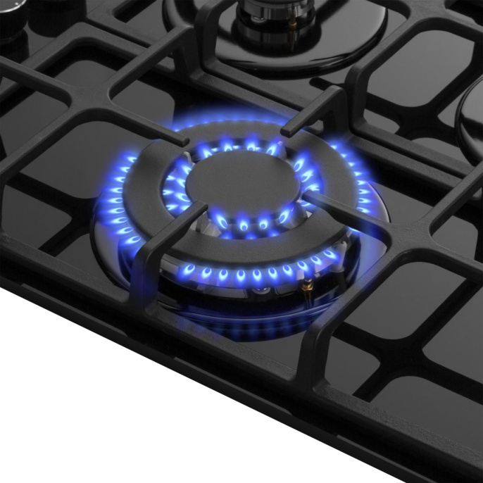 Газовая варочная поверхность Meferi Glass Ultra MGH604 черный