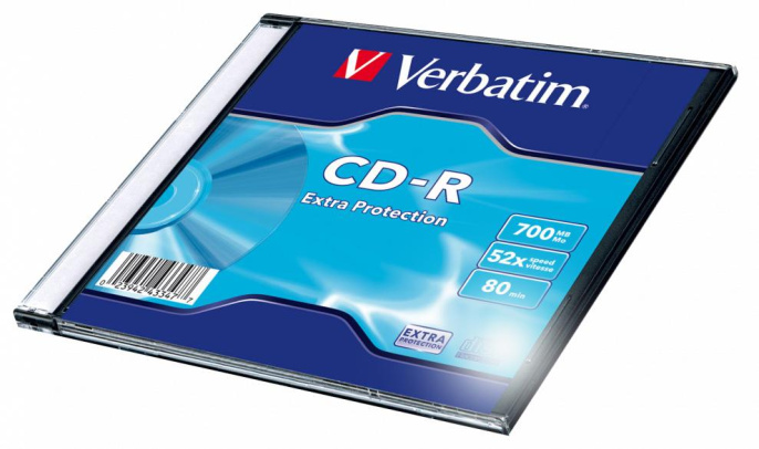 Оптический диск CD-R VERBATIM 700Мб 52x, 200шт., slim case [43347]